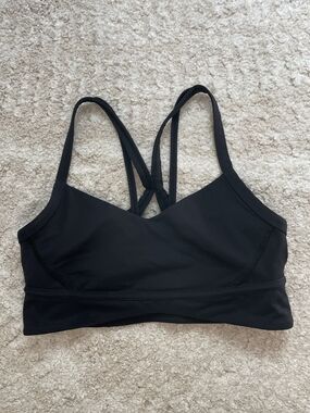 Lululemon Athletica Black Double-Strap V-Neck Sports Bra Size 6